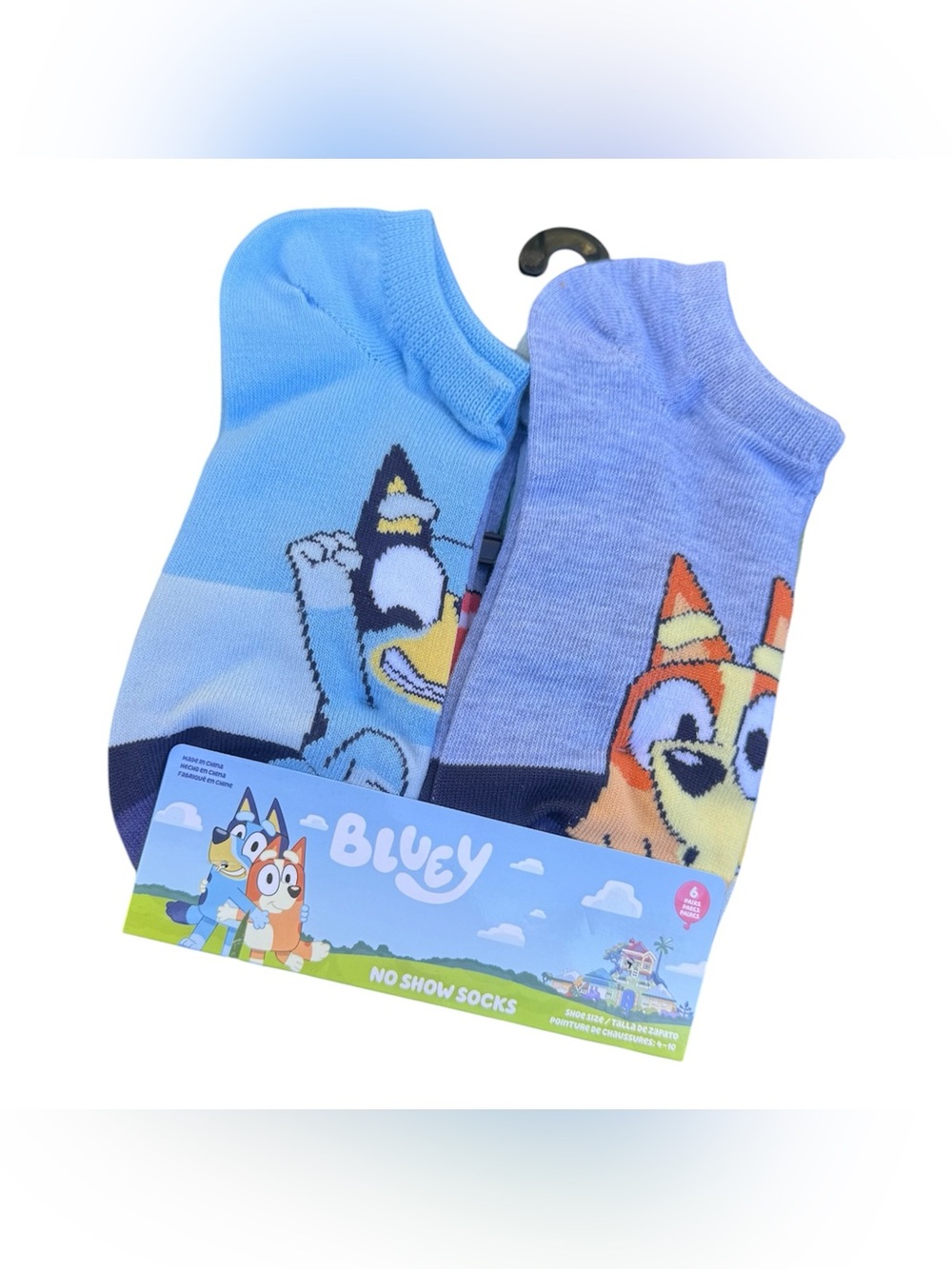 Disney Bluey Bingo Dog Women’s No Show Blue Cute Cartoon 6 Pairs Socks New